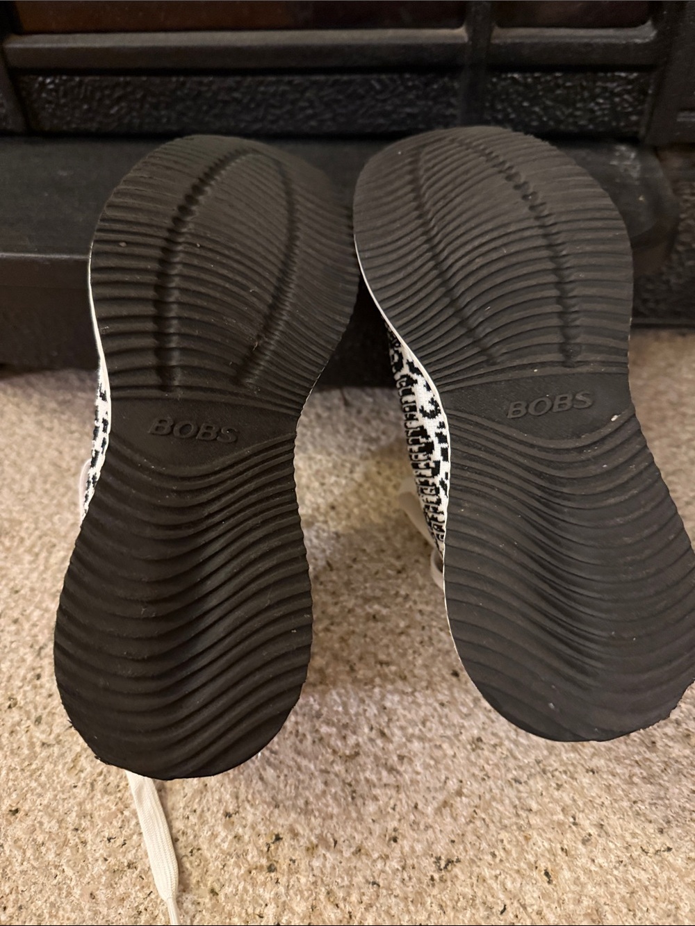 Skechers Black & White Knit Slip-On Lace-Up Sneakers - Picture 6 of 6